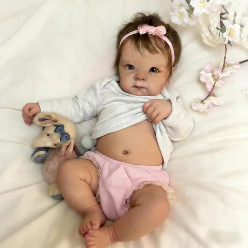 RXDOLL Lindas Muñecas Bebé Reborn de Silicona de Cuerpo Completo para Niña de 18 pulgadas Bebé Recién Nacida Realista Niña Bebés de Silicona de Vida