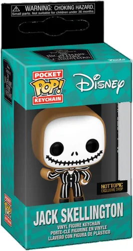 Miniatura 2 de Funko Pocket POP! The Nightmare Before Christmas - Llavero Jack Skellington de pan de jengibre, negro y blanco