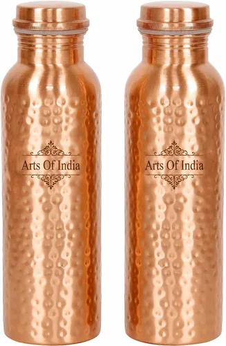 Miniatura 9 de Pure Copper Water Bottle with Copper Tumbler - 34 Oz Extra Large - Ayurvedic Vessel For Drinking - Drink More Water, Lower Your Sugar Intake And