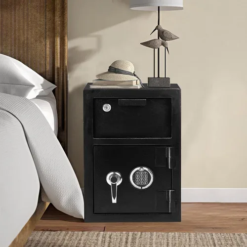 Greenvelly Caja fuerte de depósito de 80 libras con ranura para caída, 2.6 Cub antirrobo con cerradura electrónica para el hogar, oficina, hotel (2