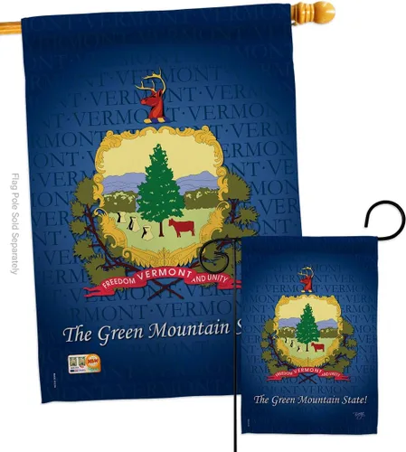 Miniatura 9 de Bandera de Estados Vermont House Regional Estados Unidos Territorios Americanos República País Particular Área Pequeña Decorativa Patio Banner Hecho