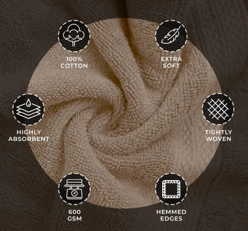 Miniatura 5 de Avalon Towels Juego de toallas de lujo de 8 piezas, 2 toallas de baño, 2 toallas de mano y 4 toallas pequeñas, 100% algodón hilado en anillo de 600