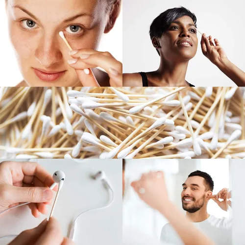 Miniatura 4 de Premium 500 hisopos de algodón de bambú biodegradables Productos desechables sin residuos Consejos Q compostables para orejas Hisopo