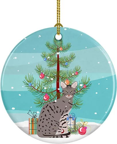 Miniatura 26 de Caroline's Treasures Adorno de cerámica con texto en inglés "Merry Christmas" para colgar en el árbol de Navidad, decoración para el hogar, Navidad