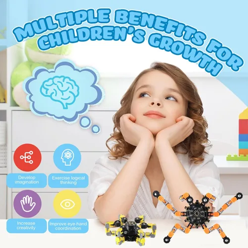 Miniatura 3 de Paquete de 120 juguetes giratorios transformables para niños y adultos, divertidos juguetes sensoriales para aliviar el estrés para niñas y niños