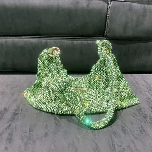 Miniatura 2 de Bolso de noche brillante con diamantes de imitación para mujer, bolso de mano plateado, bolso Hobo para fiesta, baile de graduación, boda