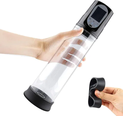 Miniatura 7 de Bomba de crecimiento para masturbador masculino con succión LCD, bomba de pene para hombres, bomba de pene automática al vacío, recargable, más