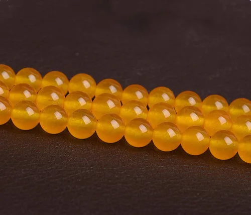 Miniatura 16 de Cuentas de calcedonia natural de 0.157 in a 0.551 in, cuentas de jade natural, cuentas sueltas para hacer joyas (YS01), 4mm