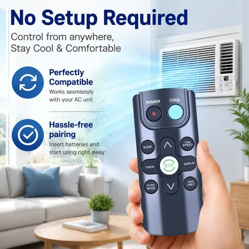 Miniatura 4 de ZWP 210901707 Control remoto de repuesto para aire acondicionado de ventana TCL W5W31-B W5W3M-B W5W3M-3 W6W32-B W8W91-B W10W91-B TAW05CRB19