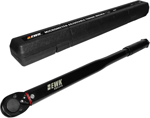 Miniatura 10 de EWK Llave dinamométrica de clic de 1/2 pulgada 10-150 pies lb 13.6-203.4 Nm, cabezal reversible de doble escala para suspensión de tuercas de llanta