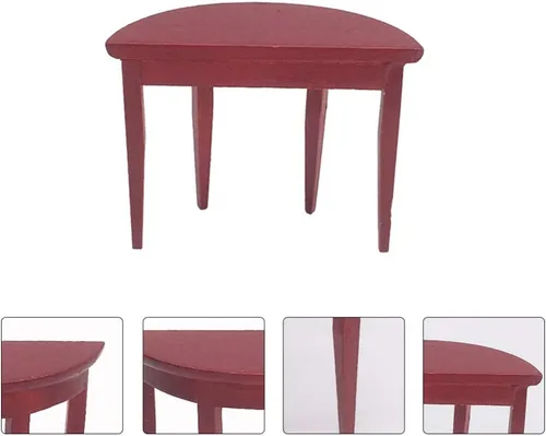 Miniatura 9 de EXCEART Casa de muñecas en miniatura, mesa semicircular a escala 1 12, modelo de mini muebles para niños, accesorios de casa de muñecas y adorno