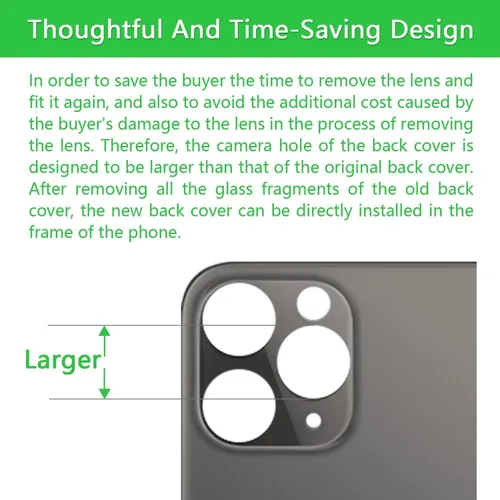 Miniatura 2 de Reemplazo original de cristal trasero para iPhone 11 Pro Max de 6.5 pulgadas, todos los portadores con adhesivo preinstalado y herramienta