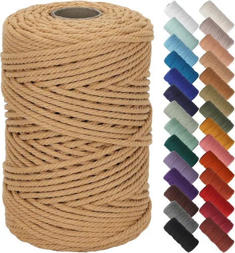 Miniatura 85 de NOANTA - Cuerda de macramé color beige natural, 1/8 pulgadas (3 mm) x 109 yardas (100 metros), cuerda de algodón colorido para colgar en la pared