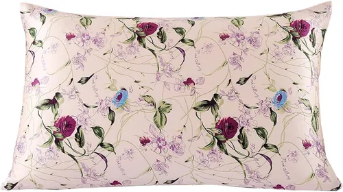 Miniatura 23 de SLPBABY - Funda para almohada de seda para el cuidado del cabello y la piel con estampado y cremallera oculta