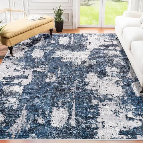 Miniatura 14 de Alfombra vintage lavable, de estilo bohemio, de 6 x 9 pies, para sala de estar, dormitorio, cocina, suave, antideslizante, plegable