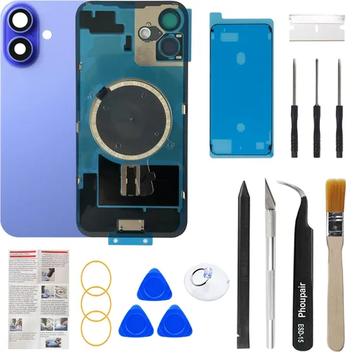 Miniatura 31 de Reemplazo de cristal trasero OEM compatible con iPhone 15 de 6.1 pulgadas con marco de cámara y lente de cámara + kit de herramientas de reparación