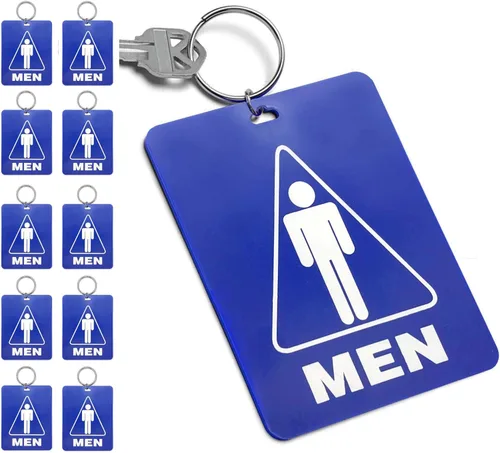 Miniatura 6 de Lucky Line - Etiqueta para llave de baño para hombre, plástico con llavero dividido para restaurante, oficina, gasolinera, 1 paquete (53101) grande
