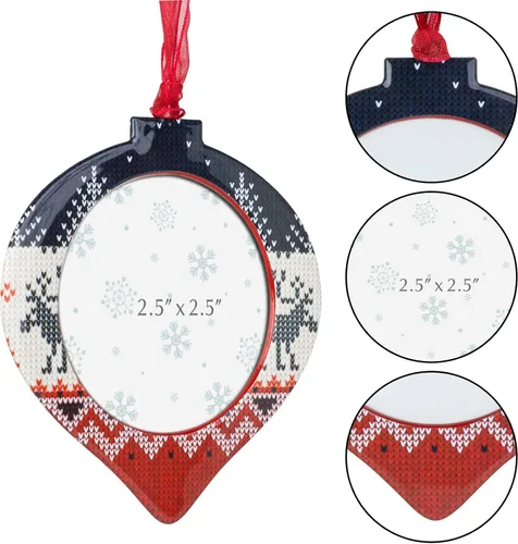 Miniatura 6 de GUOER Juego de 3 piezas de adornos de marcos de fotos de copo de nieve para árbol de Navidad, regalo conmemorativo navideño, decoración del hogar