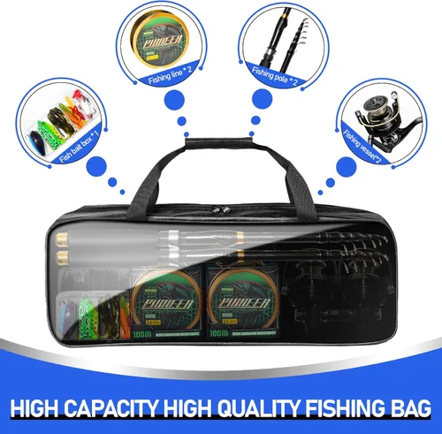 Miniatura 4 de Telescopic Fishing Rod and Reel Combo Kit, 2PACK 6.9FT Carbon Fiber Collapsible Rods, Spinning Reels, Lures and Carrier Bag, Saltwater & Freshwater