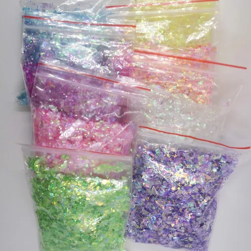 Miniatura 5 de AddFavor Juego de purpurina gruesa para uñas, 8 colores, iridiscentes de lentejuelas para uñas, calcomanías de confeti para arte de uñas, resina