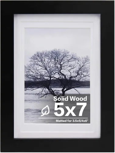 Miniatura 103 de Egofine - Portarretratos de 4 x 6 pulgadas, de madera maciza con plexiglás, para fotos de 3.5 x 5 con paspartú o de 4 x 6 sin paspartú, para colocar