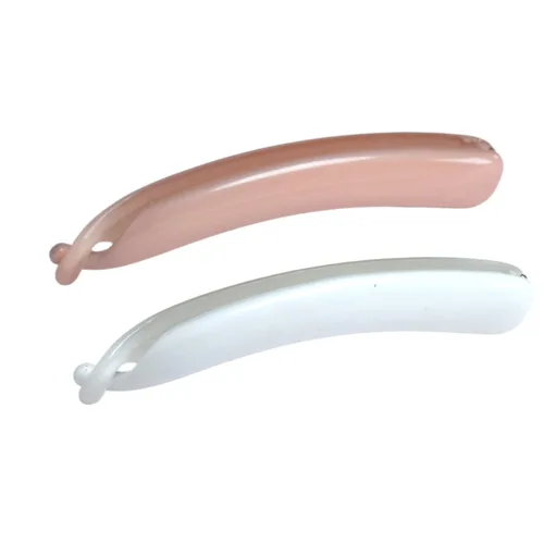 Parcelona Juego de 2 pinzas de celuloide francés pequeño de 3 ¾ pulgadas, pinzas para el pelo de plátano francés, soporte flexible para cola de