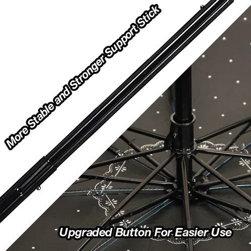 Miniatura 8 de WANLIAN Paraguas plegable a prueba de rayos ultravioleta de encaje princesa Cúpula Anti-uv Parasol Decoraciones de boda Accesorios para sesión