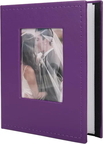 Miniatura 22 de Álbum de Fotos 4x6 para 300 Fotos Cubierta de Cuero PU Página Interior Negra para Álbumes de Boda Libro de Fotos Familiar Bebé Aniversario Bolsillo