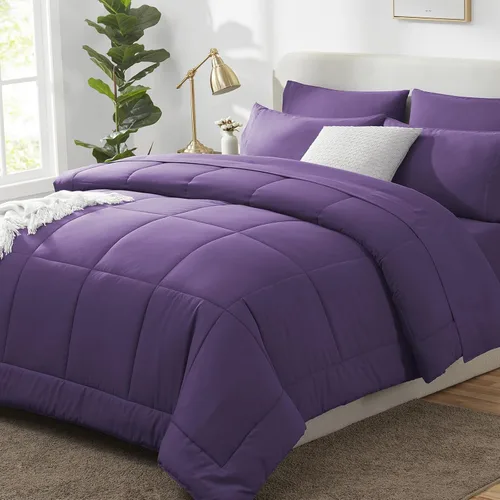 Miniatura 35 de CozyLux Juego de edredón tamaño King, color verde oliva, 7 piezas en una bolsa, edredón verde tamaño King, juegos de ropa de cama para todas