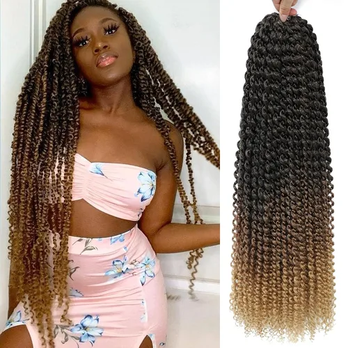 Miniatura 31 de Cabello Passion Twist de 24 pulgadas, 8 paquetes de cabello Passion Twist de ganchillo para mujeres, cabello trenzado Passion Twists largo bohemio