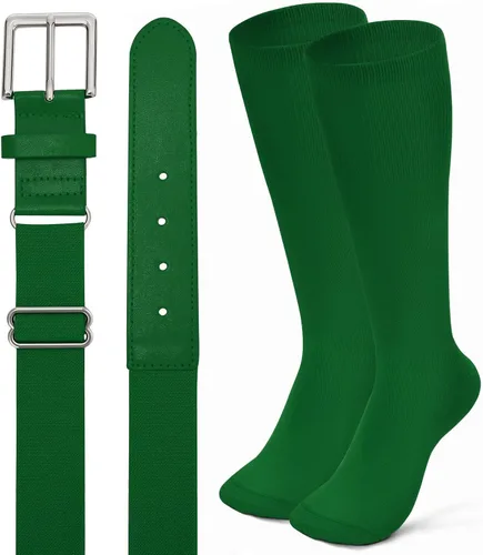 Miniatura 14 de XZQTIVE Conjunto combinado de calcetines de béisbol y softbol y cinturón de béisbol y sóftbol, calcetines de fútbol hasta la rodilla para niños