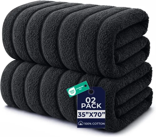 Miniatura 40 de DAN RIVER Paquete de 1 toalla de baño jumbo de 40 x 80 pulgadas, toallas de baño extragrandes de secado rápido para baño, toallas suaves y Verde