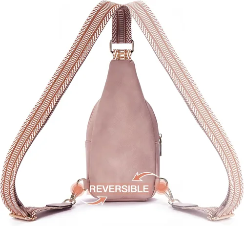 Miniatura 54 de Telena Riñonera pequeña para mujer, de cuero, cangureras, bolsa de pecho para mujer