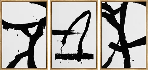 Miniatura 45 de SIGNWIN Lienzo enmarcado para pared, juego de arte abstracto de serenidad costera, ilustraciones abstractas junto al mar, arte moderno, decorativo
