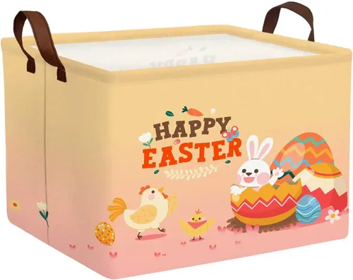 Miniatura 20 de Cestas de Pascua de dinosaurio grandes para niños, cesta de Pascua personalizada para bebé, color azul, decoración de primavera para niños