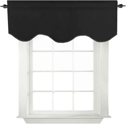 Miniatura 25 de Turquoize - Cenefa opaca para ventanas de cocina/baño/sala de estar/dormitorio con aislamiento térmico, cenefa festoneada con bolsillo para Aqua