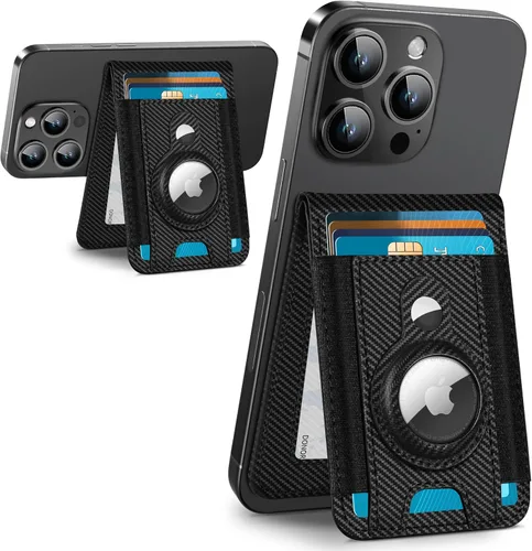 Miniatura 10 de ExtreLife para Cartera Magsafe con Soporte para Airtag, Cartera Magnética para iPhone Serie 17/16/15/14/13/12, Soporte para 9 Tarjetas, Ventana