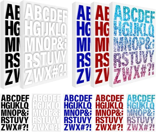 Miniatura 8 de 930 letras termoadhesivas para ropa de 1.6 pulgadas para planchar en vinilo con 30 hojas de letras de transferencia de calor de la A a la Z en 5