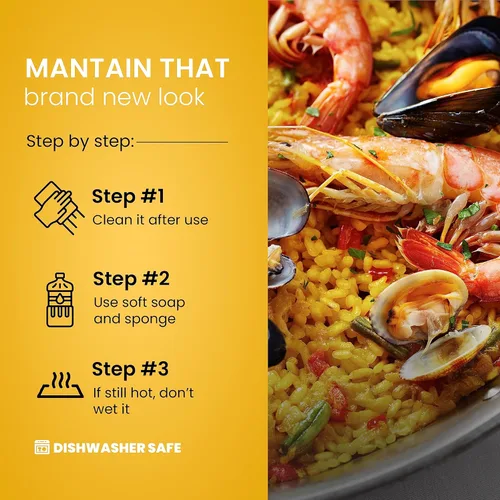 Miniatura 5 de Machika Sartén de acero inoxidable Utensilios de cocina de acero inoxidable Sartén de inducción para recetas de paella y arroz Ideal