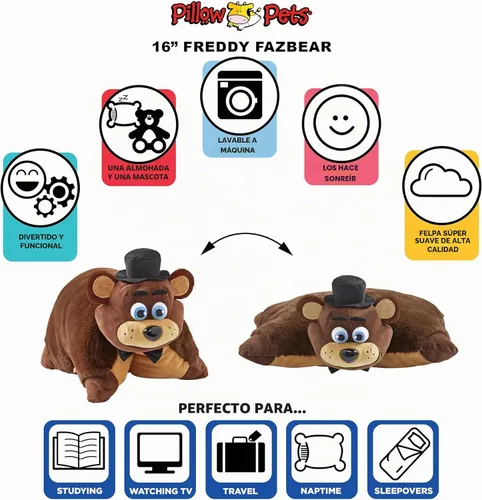 Miniatura 4 de Pillow Pets Five Nights at Freddy's de 16 pulgadas - Freddy Fazbear - Peluche de peluche para niños