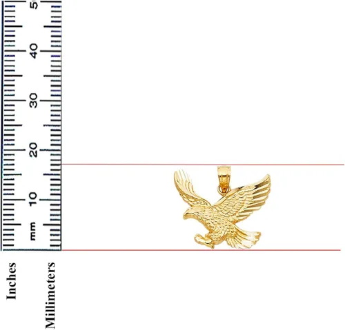 Miniatura 2 de TGDJ - Colgante de águila de oro amarillo de 14 K