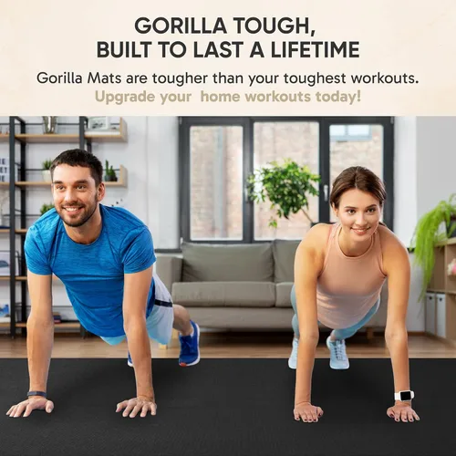 Miniatura 6 de Gorilla Mats Alfombrilla de ejercicio grande de alta calidad, de 6 x 4 x 1/4 pulgadas, ultra duradera, antideslizante, tapete de entrenamiento