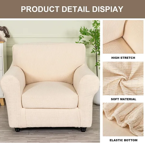 Miniatura 3 de Eco-Ancheng Fundas para silla, funda de sofá con funda de cojín de asiento separada con parte inferior elástica, 1 funda de asiento con brazos