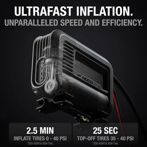 Miniatura 3 de NOCO AIR20: Inflador de neumáticos ultrarrápido de 20 A - Bomba de compresor de aire portátil de 12 V - Flujo de aire de 47 SLPM infla de 0 a 40 PSI