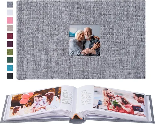 Miniatura 31 de Mublalbum Álbum de fotos de 4 x 6 pulgadas, 300 fotos, cubierta de lino con áreas de notas, libro de fotos para boda, familia, bebé y vacaciones