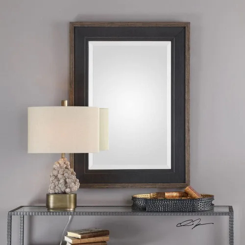 Miniatura 2 de Uttermost Staveley - Espejo de pared rústico negro de 30 x 42 pulgadas