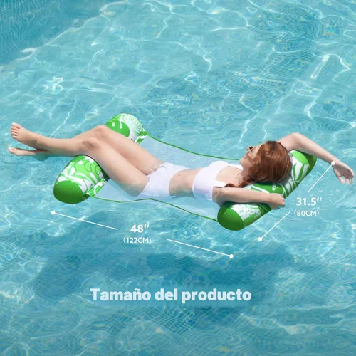 Miniatura 7 de SLOOSH 2 Packs Hammock Pool Floats Adults, 4-in-1 Multi-Purpose Inflatable Pool Floats PVC Water Hammock Lounge Floaties