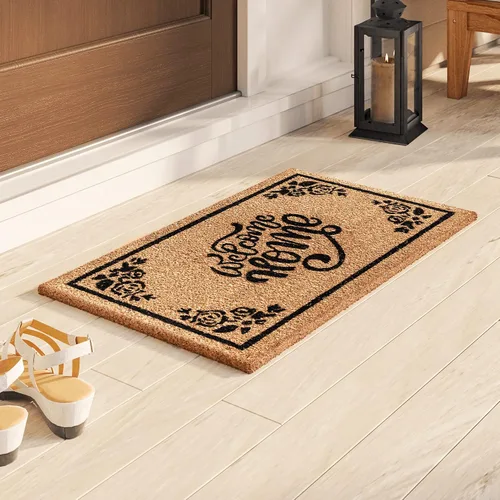 Miniatura 15 de LuxUrux Alfombra de Fibra de Coco de Bienvenida - Respaldo Extra Resistente, 17'' x 30'' Alfombra Natural para Puerta - Fácil de Limpiar, Hermoso