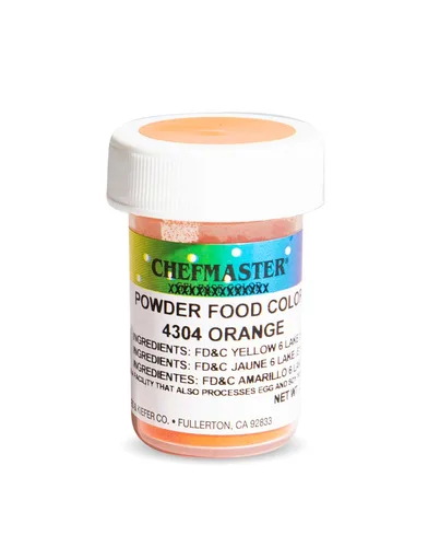 Chefmaster Color caramelo en polvo seco naranja | Tonos vibrantes | Chocolate, macarons, fondant | Decoración | Tinte de grado profesional | Fácil