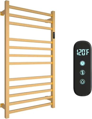 Miniatura 9 de 5 Barras Calentadores de Toallas de Lujo Montados en la Pared Estante de Toallas Calentado, Calentador de Toallas para Baño con Temporizador